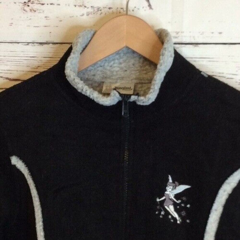 Disneyland Resorts TINKERBELL Gray fleece zipup‎ jacket Women’s Size S Small
